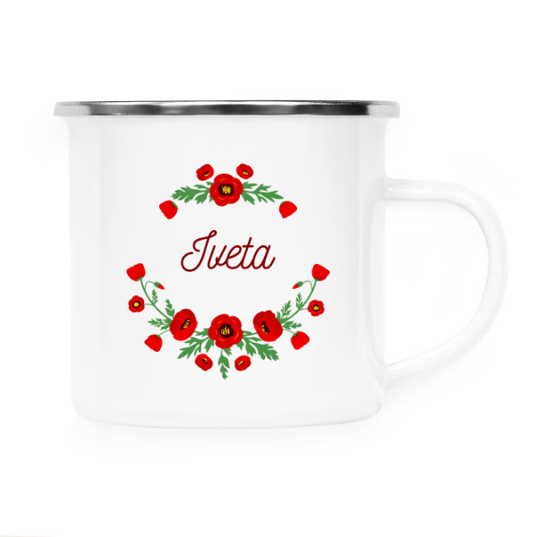 Plecháček - nerezový lem s potiskem Plecháček Iveta - vlčí mák